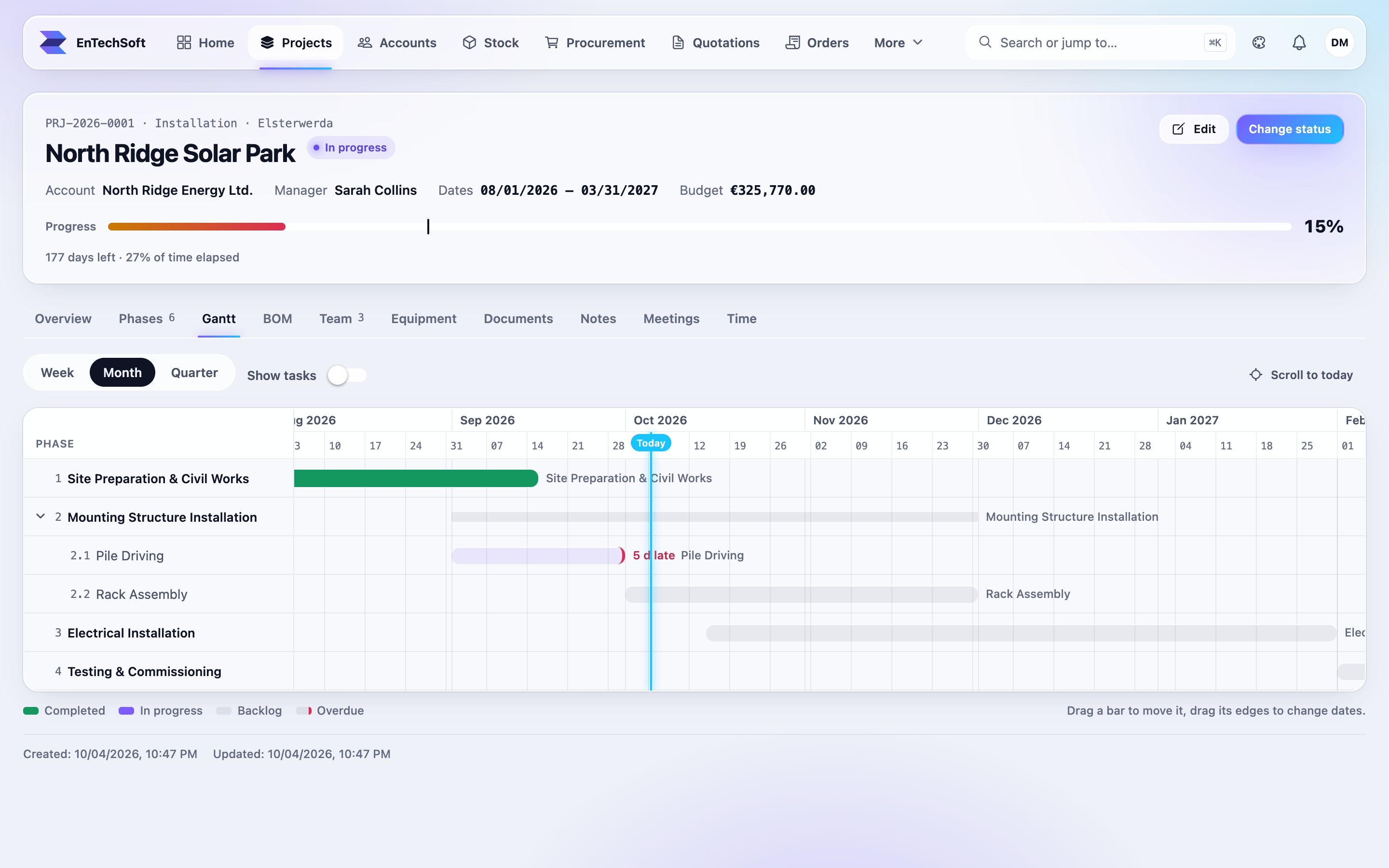 Gantt per Drag-and-drop